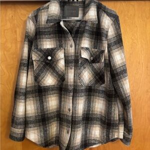 Blank NYC Black and White Plaid Shirt